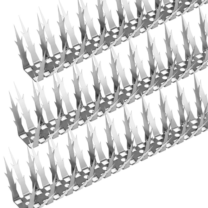 Quunoot Bird Spikes  10 FT Stainless Steel Bird Deterrent Spikes  Pigeon Spikes for Outside to Keep Birds Squirrel Raccoon Cat Away  for Garden Fence Roof Window Sill and Wall(10 Pack) - Image 1